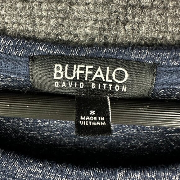 Buffalo David Bitton SweatShirt Mens Small Blue Stretch Long Sleeve Pullover - Picture 4 of 8